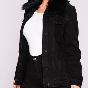 Black jean jacket fashion nova